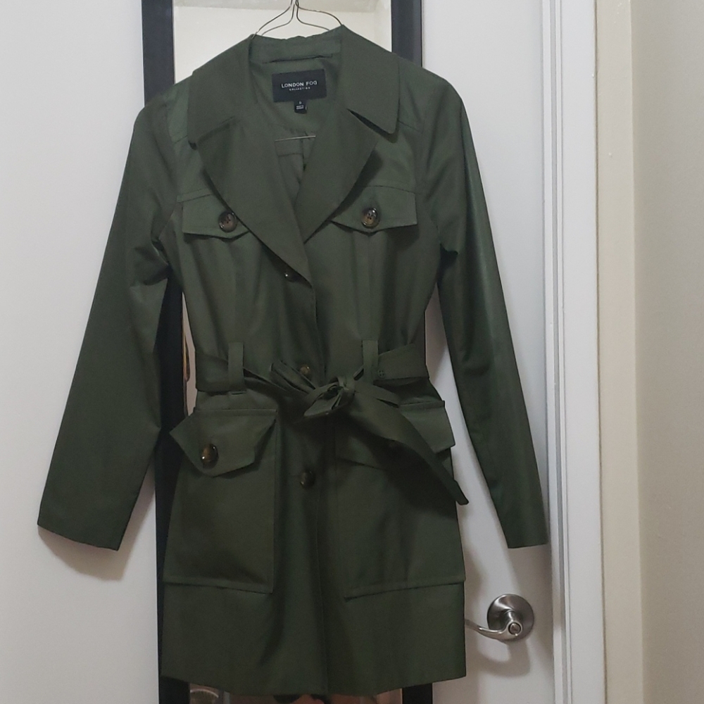London Fog Olive Green Trench Coat